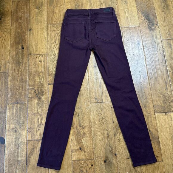 Paige Jeans Verdugo Skinny Ankle Jeans Burgundy Stretch Denim Women’s Sz 26 - Picture 6 of 8